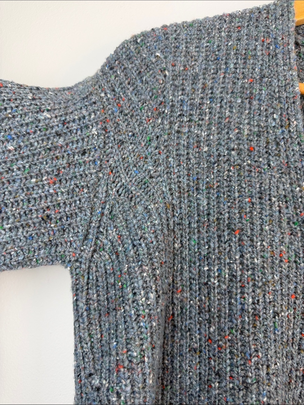 Rag & Bone Eco Donegal V-Neck Blue Sweater XS Relaxed Fit Recycled Wool Blend - Picture 7 of 16